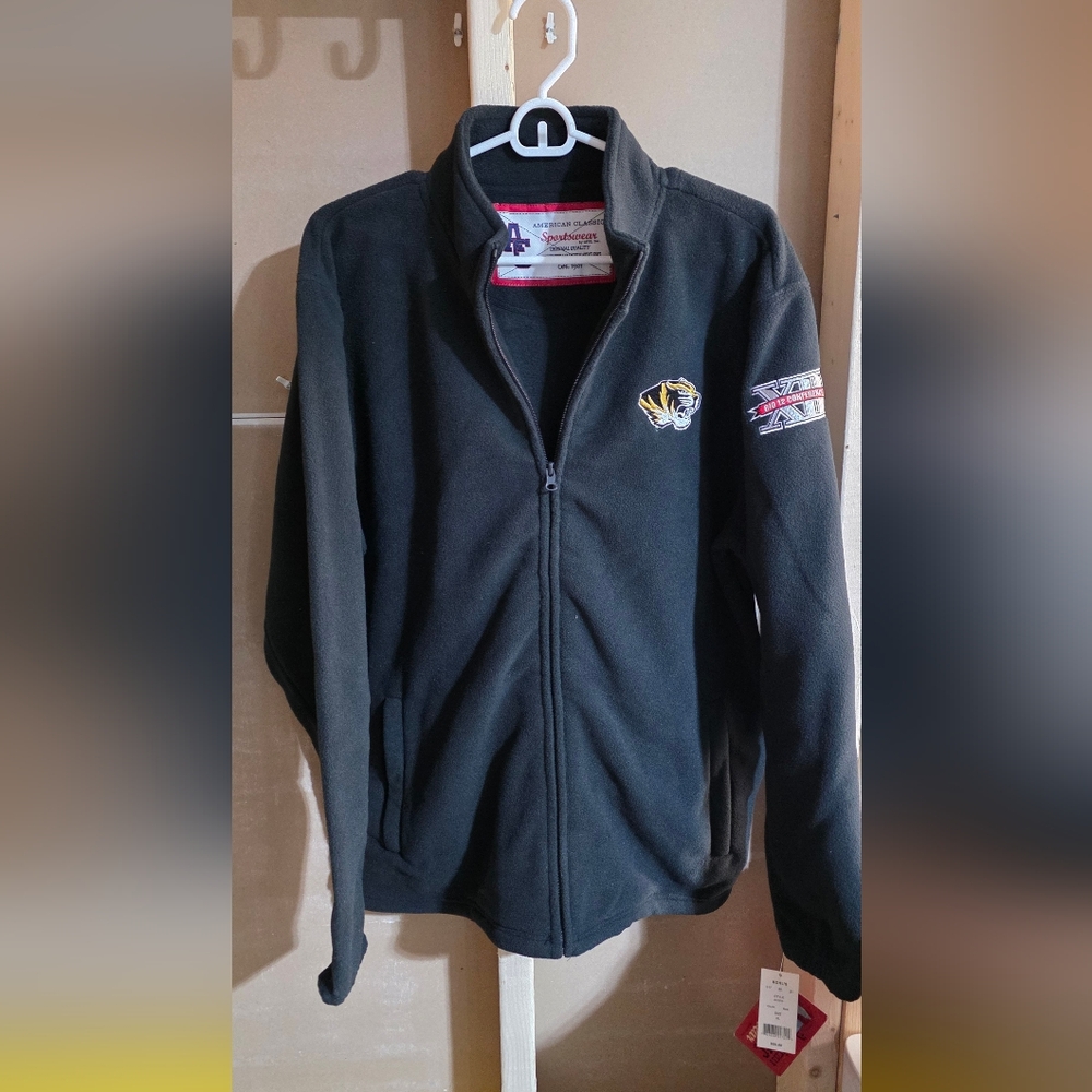 Men's Black Mizzou Tigers Fleece Jacket with Embroidered Logo XL